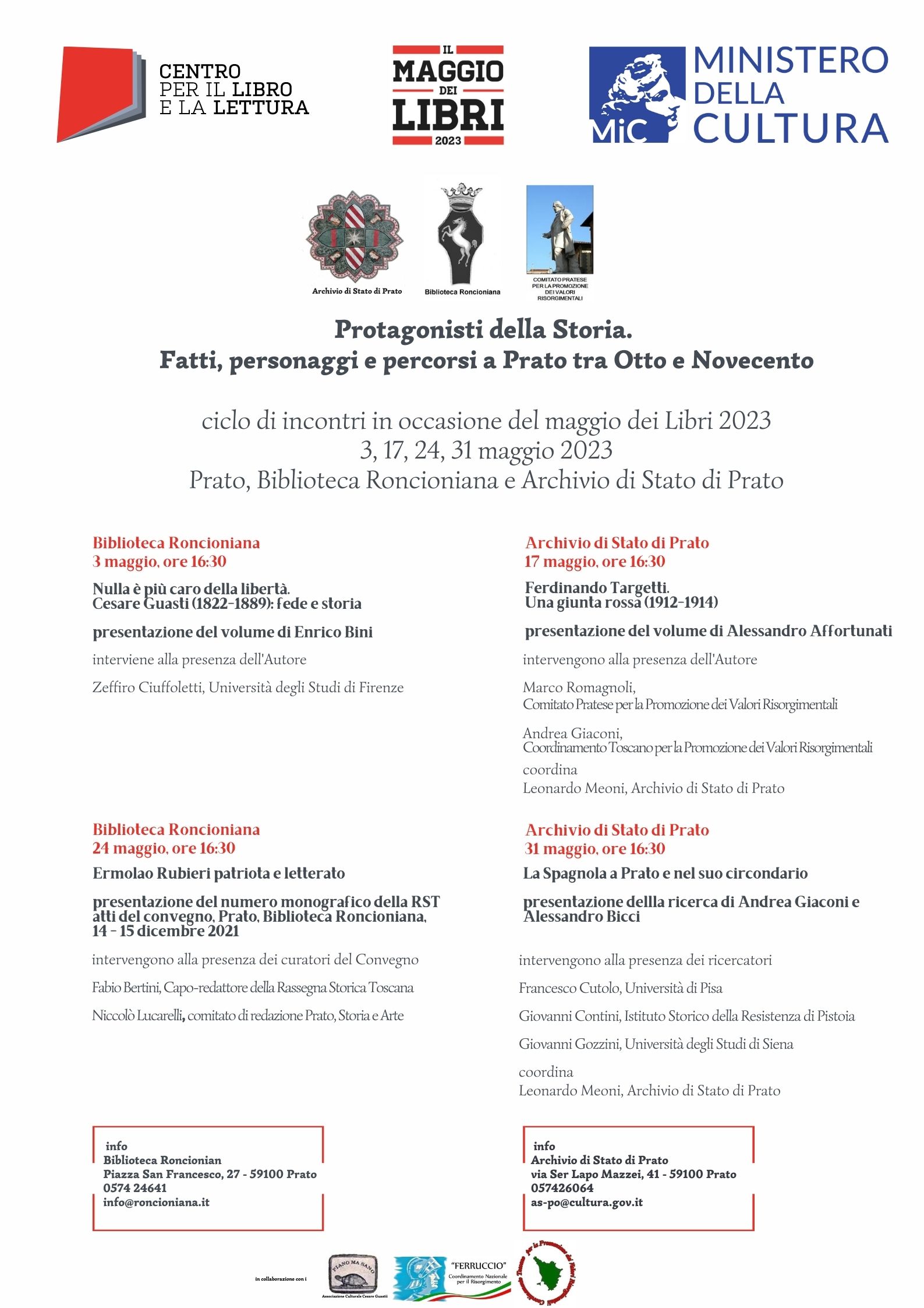 Protagonisti della Storia. Fatti, personaggi e percorsi a Prato tra Otto e Novecento